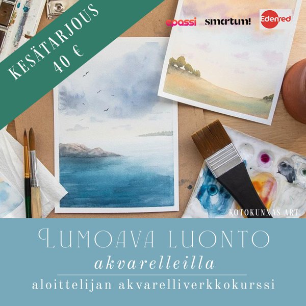 Product image of  Lumoava luonto akvarelleilla -verkkokurssi