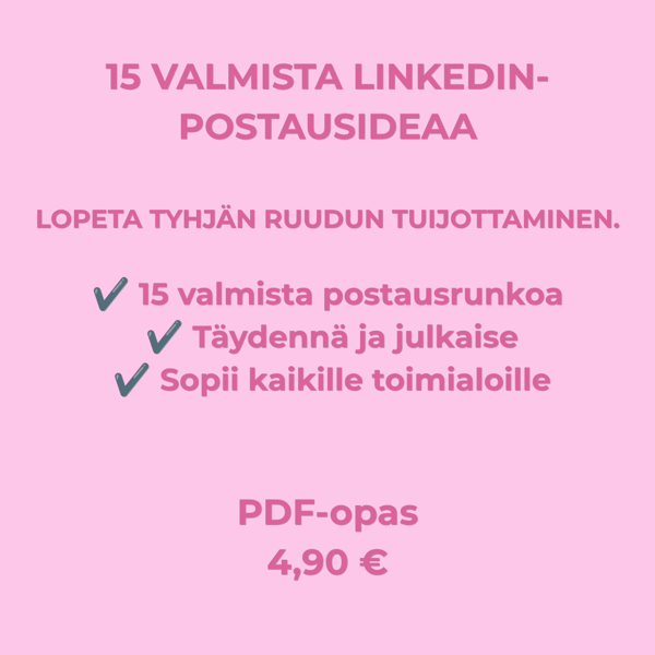 Product image of  15 postauksen sisältöpankki