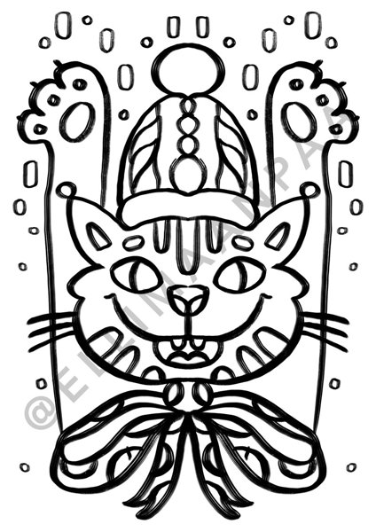 Product image of  Värityskuva: Kissa | Coloring Page: Cat | PDF PNG