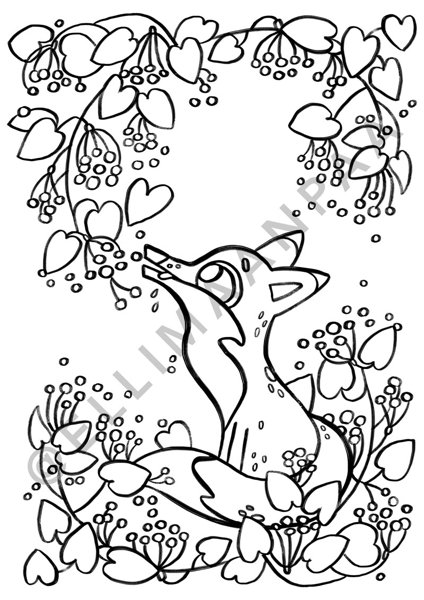 Product image of  Värityskuva: Kettu | Coloring Page: Fox | PDF PNG