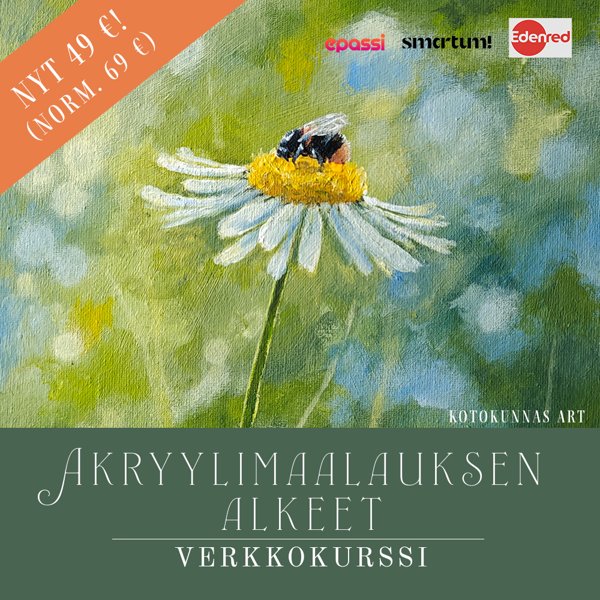 Product image of  Akryylimaalauksen alkeet -verkkokurssi (poistuva tuote)