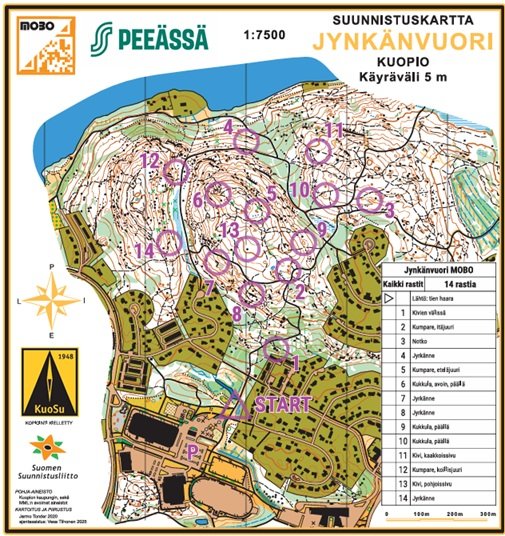 Product image of  MOBO suunnistuskartta Jynkänvuori 2026 itsetulostettava (PDF)