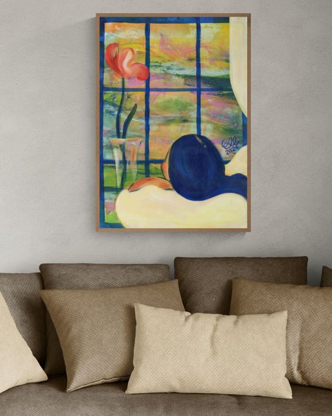 Product image of Taideprintti: Ikkuna-Kaiho | Art Print: Window-Longing | 70x100