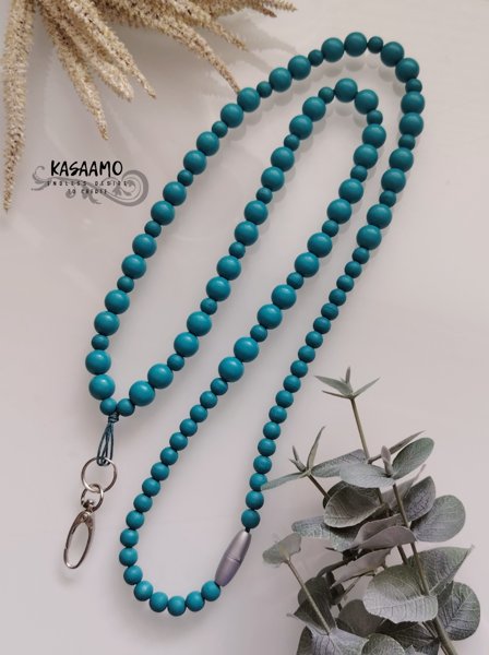 Product image of  Puuhelmi -avainnauha/turkoosi