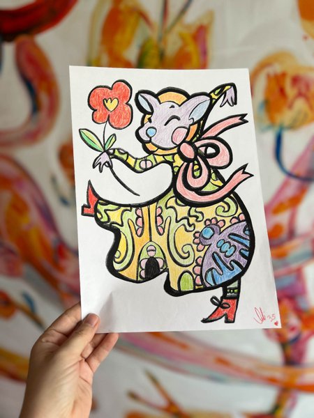 Product image of  Värityskuva: Tanssiva eläin | Coloring Page: Dancing | PDF PNG