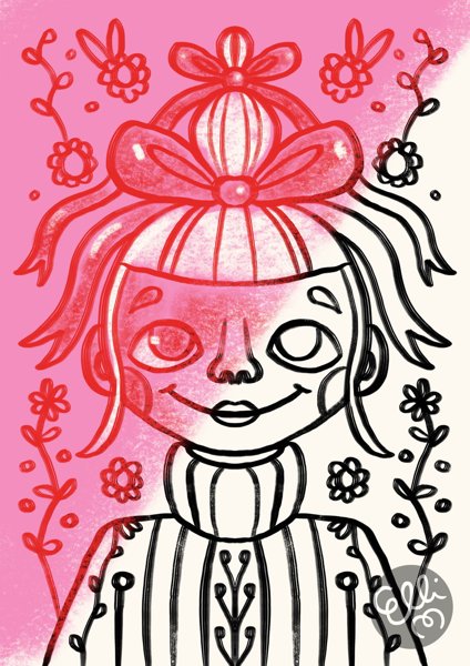 Product image of  Värityskuva: Tyttö | Coloring Page: Girl | PDF PNG
