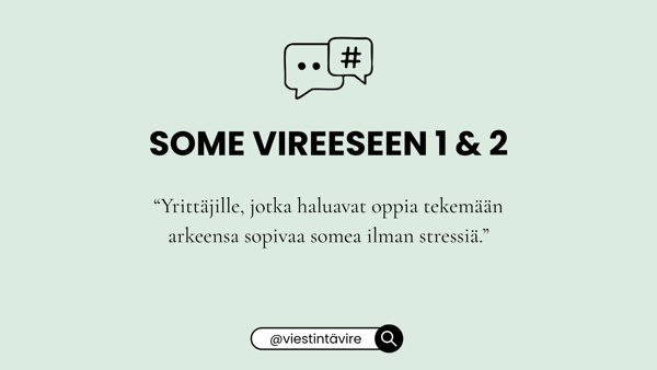 Product image of  Some vireeseen - Päivät 1 & 2 yhteishintaan