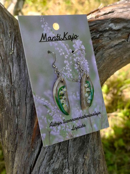 Product image of  Poronsarvi käsin maalattu kielo -korvakorut