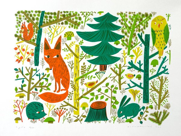 Product image of Metsikkö serigrafia vedos 14/30