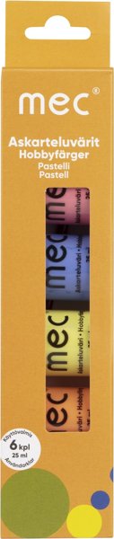 Product image of  MEC ASKARTELUVÄRI PASTELLI 6 X 25ML