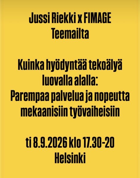 Product image of  Jussi Riekki x FIMAGE Kuinka hyödyntää tekoälyä luovalla alalla