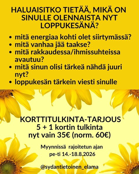 Product image of  Kirjallinen 5 + 1 kortin tulkinta vain 35€ (norm. 60€)