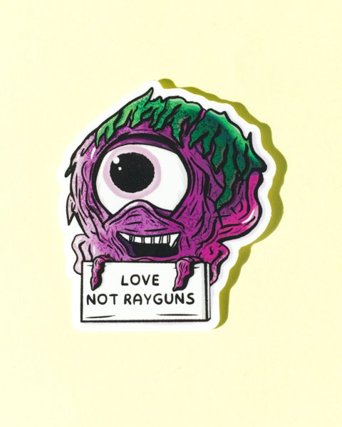 Product image of  "Love not rayguns" -hirviötarra, v2