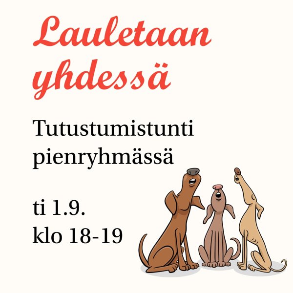 Product image of  Lauletaan yhdessä -tutustumistunti 1.9. klo 18