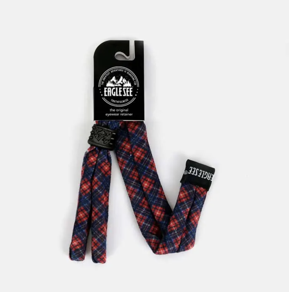 Product image of Red Navy Tartan Glasses Strap - Adjustable Scottish Plaid