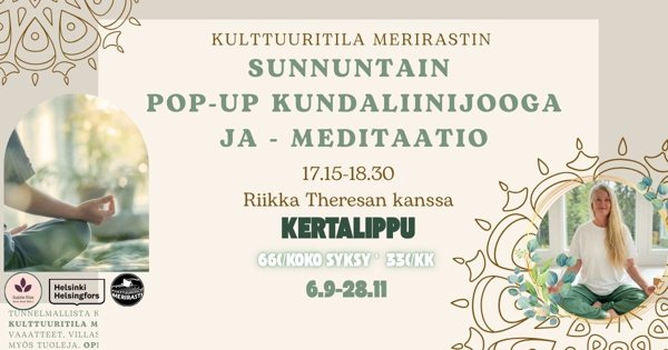 Product image of Kertalippu: Sunnuntaiset Pop-Up Kundalinijoogatunnit