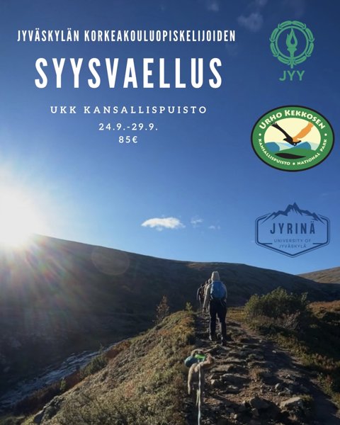 Product image of  Vaellusreissu UKK-puistoon 24.9.-29.9. / Hiking trip to UKK