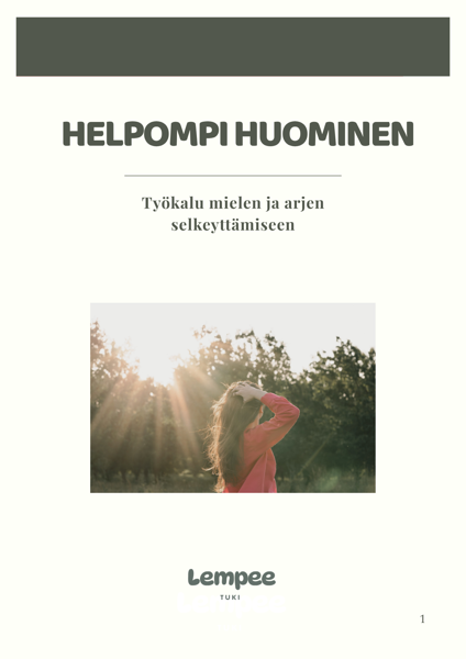 Product image of  HELPOMPI HUOMINEN. Työkalu ajatusten ja arjen selkeyttämiseen.