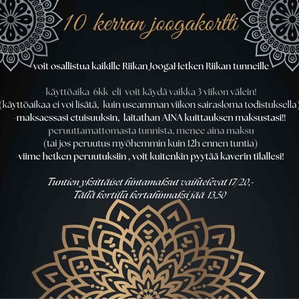 Product image of  10 kerran joogailukortti, Huom! voimassa 6 kk