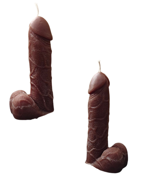 Product image of Tummanruskea peniskynttilä
