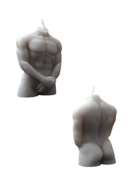 Product image of Harmaa mies bodykynttilä - 2 laatu