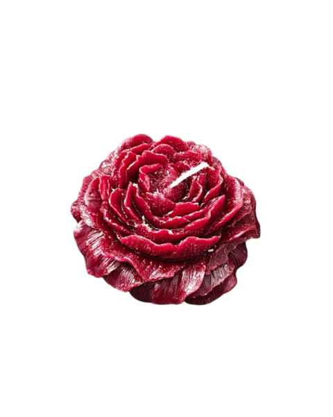 Product image of Tummanpunainen pionikynttilä