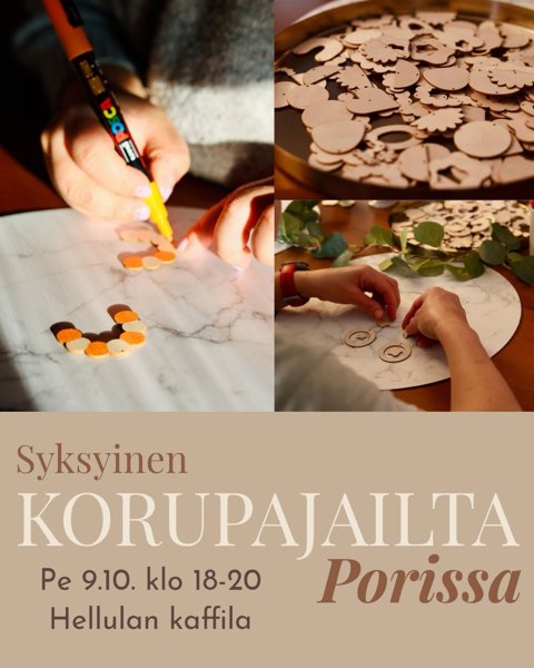 Product image of  Syksyinen korupajailta Hellulan kaffilassa