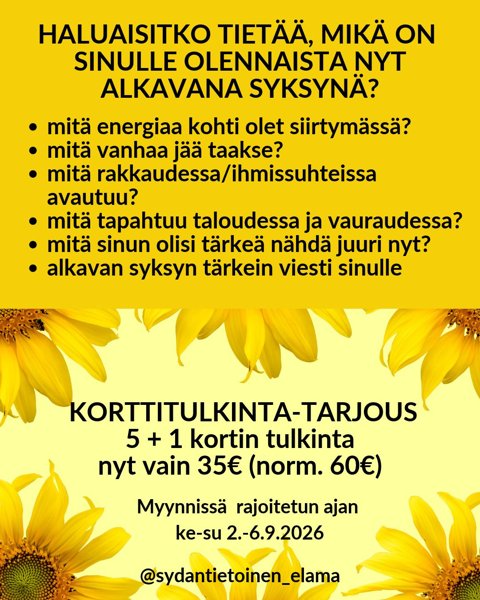 Product image of  Kirjallinen 5 + 1 kortin tulkinta vain 35€ (norm. 60€)