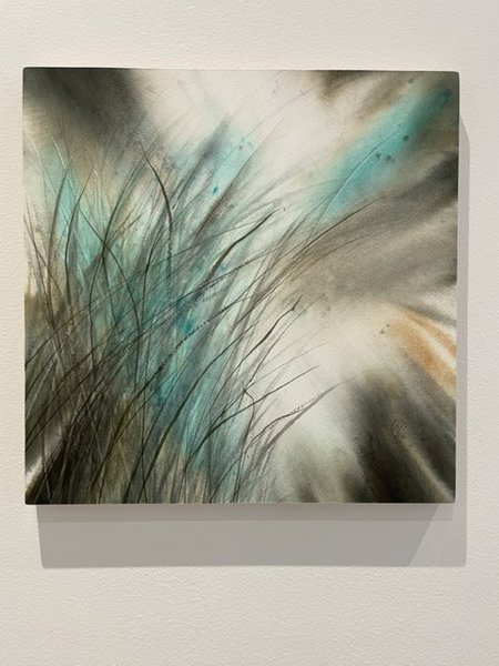 Product image of  ”Softness of a Moment” -akvarelliteos puupaneelilla / 30 x 30 cm