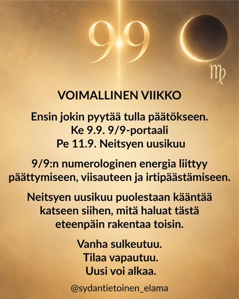 Product image of  9/9-portaalin ja Neitsyen uusikuun - energiahoitopaketti
