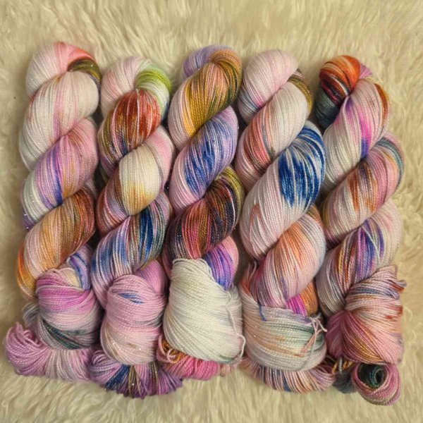 Product image of  Merino sock GLITTER, Birthday cake, vaalea erä