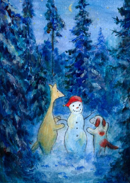 Product image of  Jouluinen lumiukko -postikortti / Christmas Snowman postcard