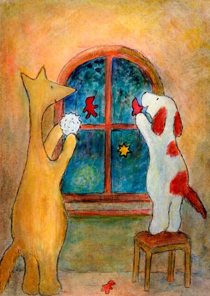 Product image of  Ikkunan koristelu postikortti / Decorating the window -postcard