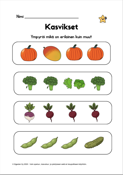 Product image of Ympyröi erilainen kasvis (ilmainen)