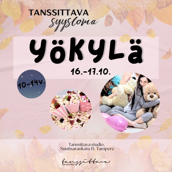 Product image of Tanssittava Yökylä (10-14v.) 16.-17.10.