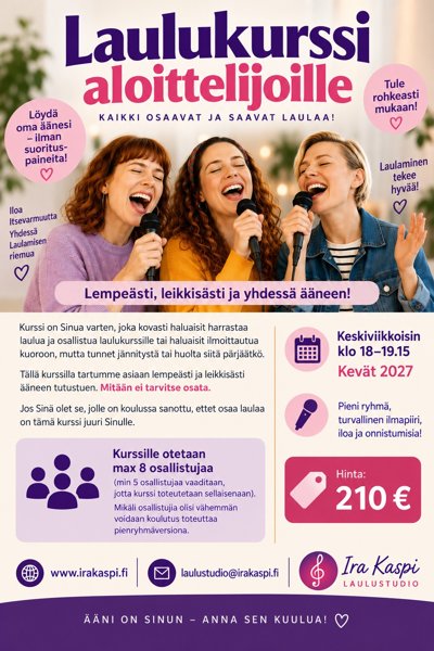 Product image of Laulun alkeiskurssi Kevät 2027