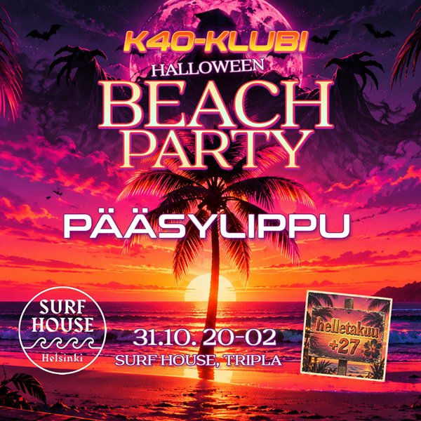 Product image of  K40-klubi Halloween BEACH PARTY 31.10. early bird -lippu