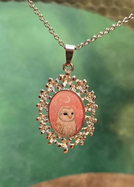 Product image of Taideriipus, Pöllö ja vaaleanpunainen taivas