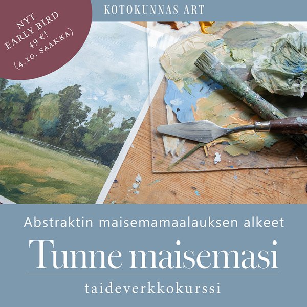 Product image of  Tunne maisemasi -taideverkkokurssi & PDF-opas (alkaa 11.10.)