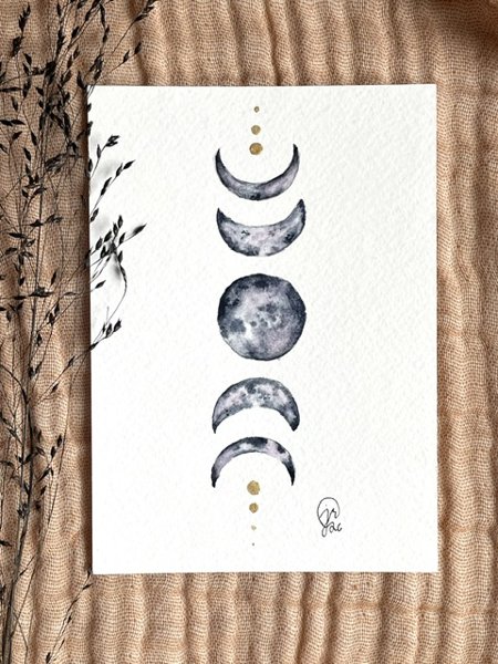 Product image of  ”Moon” -akvarellikortti