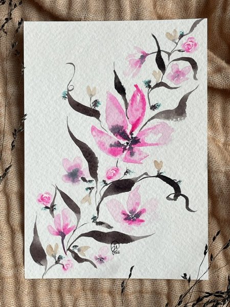 Product image of  ”Cherries on the way” -akvarellikortti