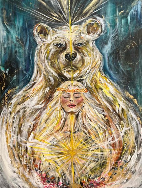 Product image of  Taideteos " Sydän auki - turvassa leväten" -90x70cm