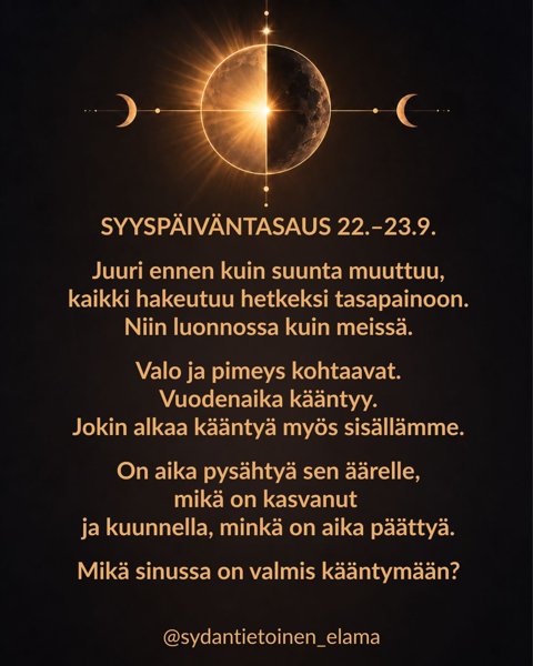 Product image of  Syyspäiväntasauksen energiahoito 23.9. -tallenne