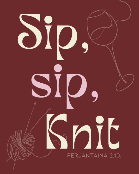 Product image of  Osallistumismaksu Sip, Sip, Knit -iltaan  2.10.2026.