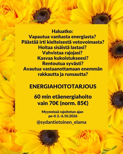 Product image of  ENERGIAHOITO KESTO 60min VAIN 70€ (norm. 85€)