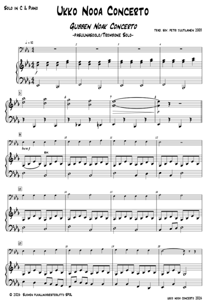 Product image of  Ukko Nooa Concerto -pasuunasoolo & piano  sov. Petri Juutilainen