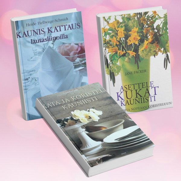Product image of  Kauniin kattauksen ja kukkien taikaa -kirjapaketti