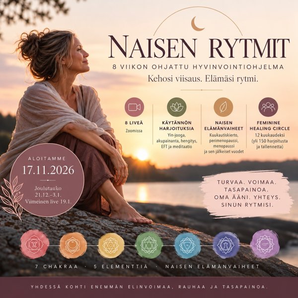 Product image of  NAISEN RYTMIT – 8 vkn ohjattu hyvinvointiohjelma + Circle 12 kk